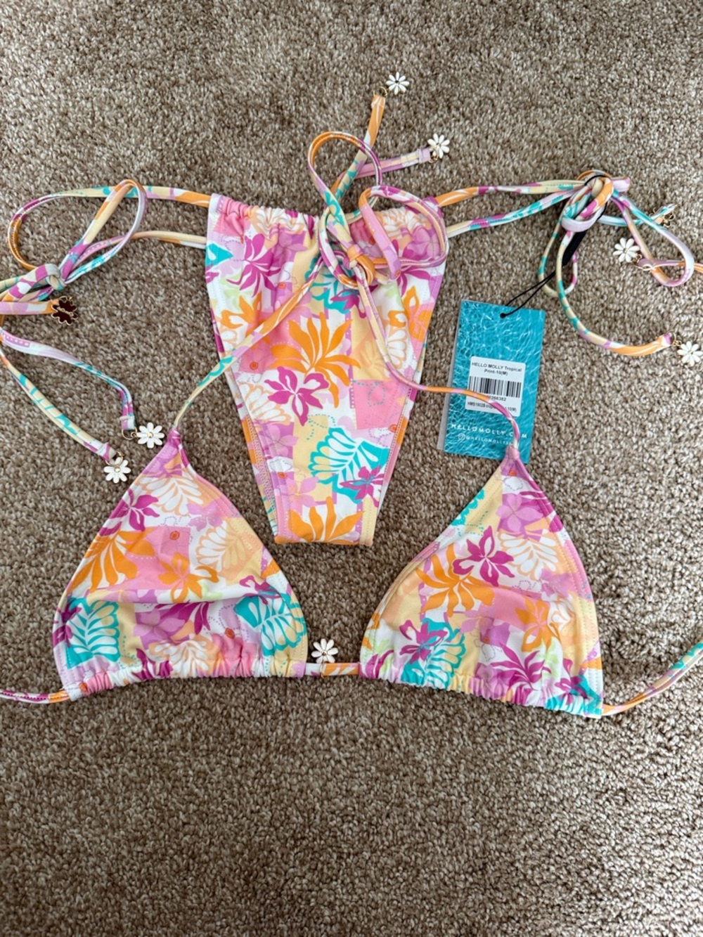 Hello Molly string bikini top: L bottoms: M